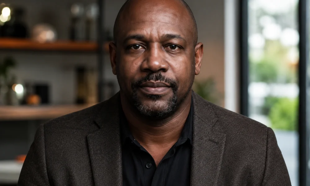 Portrait-style image representing Dwayne Michael Turner, Lil Wayne’s biological father, wearing a dark blazer.