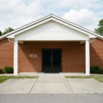 Morgan Funeral Home Lewisburg exterior with brick entrance and front sign