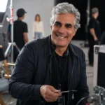 Neil Joseph Tardio Jr. smiling on a professional film set as a commercial director.