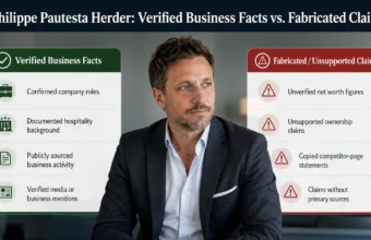 Philippe Pautesta Herder business facts comparison graphic showing verified claims versus unsupported claims.