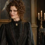 Rebecca Wisocky biography portrait in Victorian costume for age, husband, and net worth article