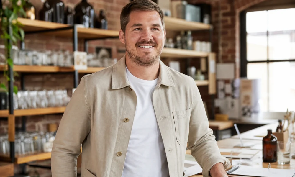 Editorial portrait for Jordan Childs profile in a Richmond creative studio.