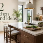 Modern kitchen island ideas with marble countertop, sink, seating, and Daily Cooking title overlay