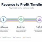 When a Business Starts to Earn Revenue and What Stage You’re Actually At Revenue to profit timeline showing first revenue, break-even, and first profit milestones by business model.