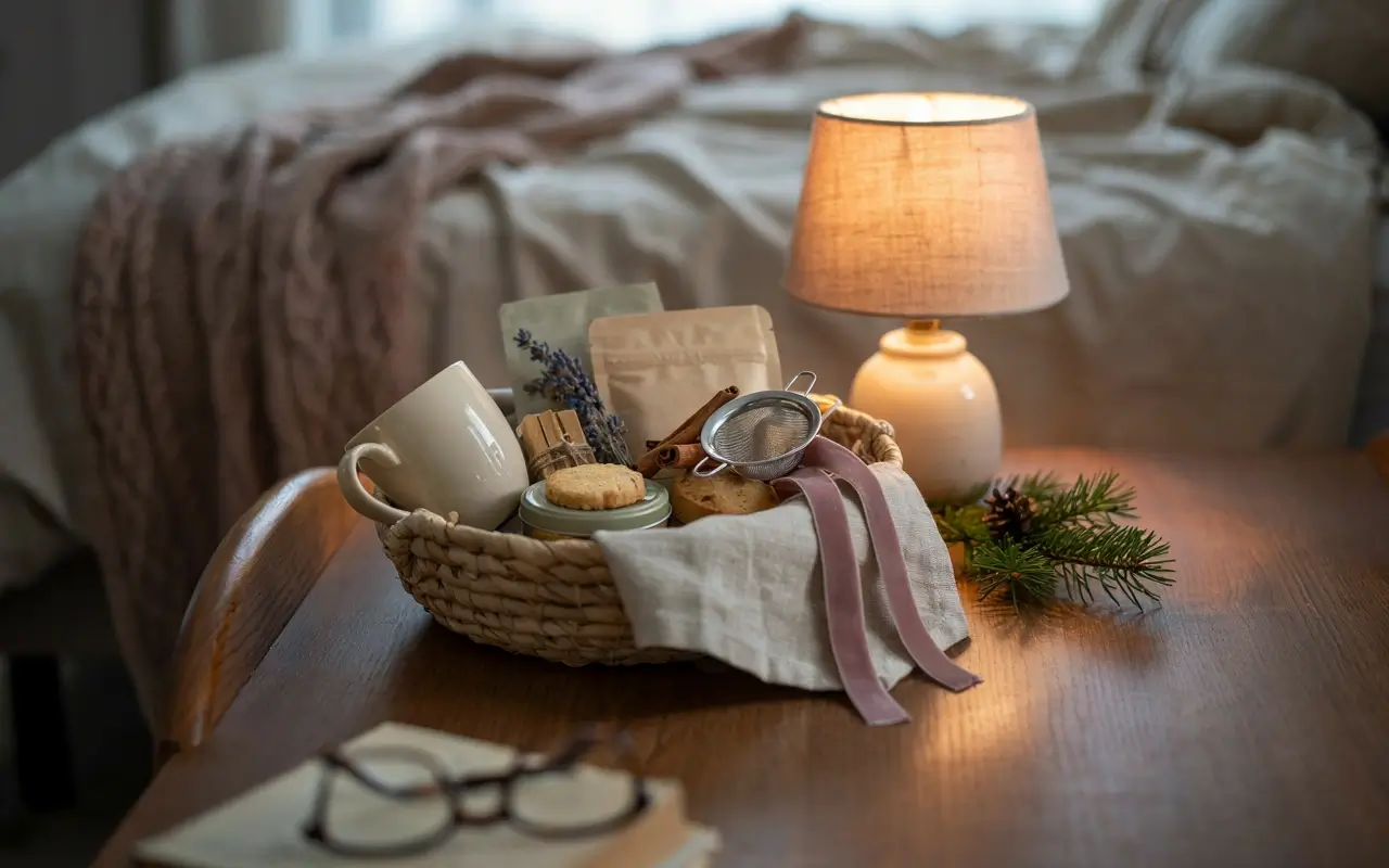 4. Cozy Blanket and Book Basket