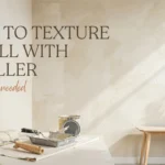 How to Texture a Wall With a Roller (No Sprayer Needed) DIY wall texturing with a paint roller and tools, featuring a no-sprayer method and finished textured wall.