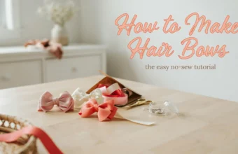 How to make hair bows for girls using ribbon with an easy no-sew tutorial