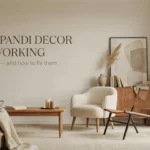 Minimalist Japandi living room with text overlay explaining common decor mistakes and 10 ways to fix them