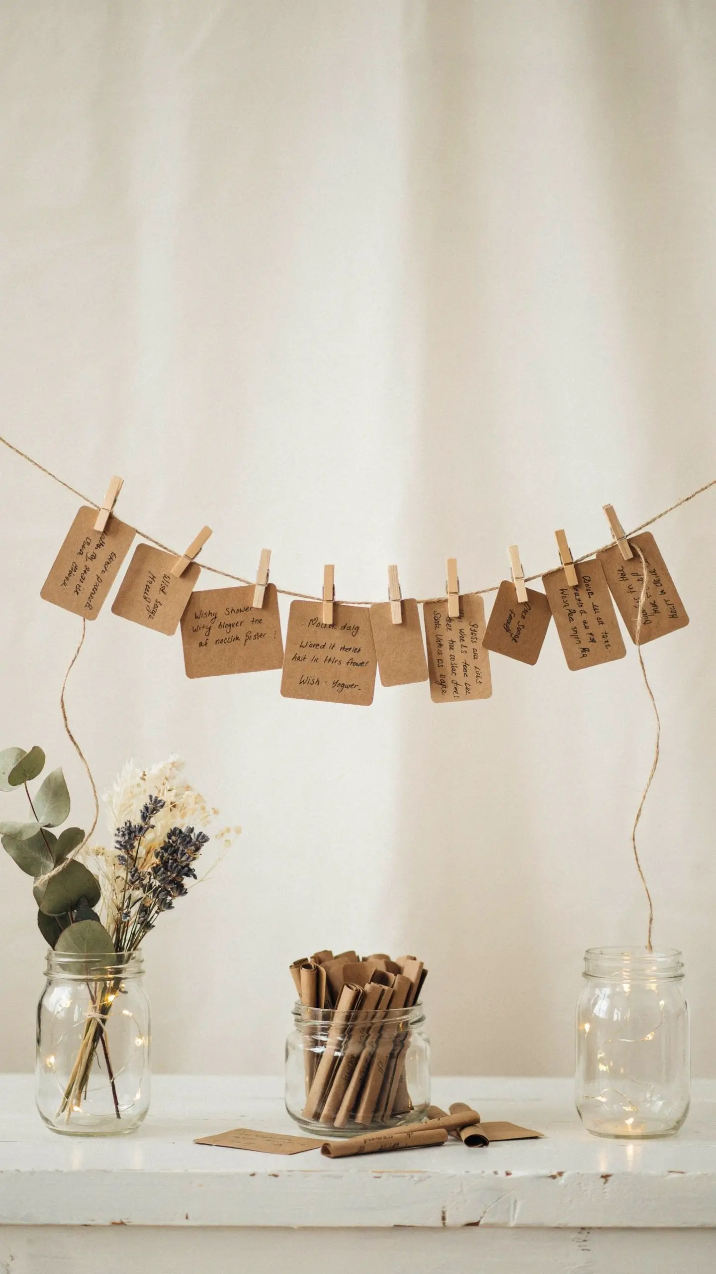 Heartfelt wishes for baby displayed on a rustic nursery chalkboard with adorable newborn decorations, soft pastel colors, and loving messages for a baby girl or boy. 